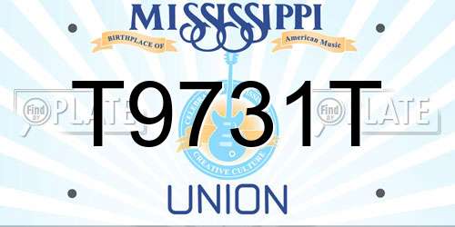 T9731T Mississippi License Plate