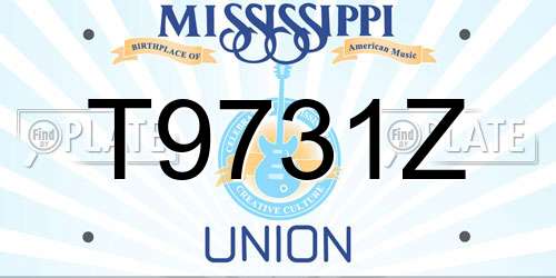 T9731Z Mississippi License Plate