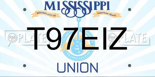 T97EIZ Mississippi License Plate