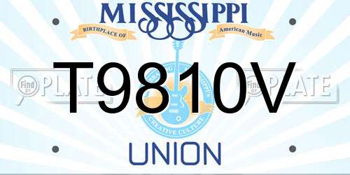 T9810V Mississippi License Plate