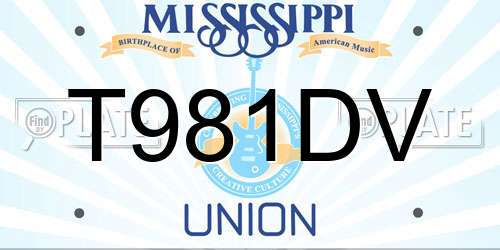 T981DV Mississippi License Plate