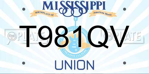 T981QV Mississippi License Plate