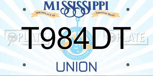 T984DT Mississippi License Plate