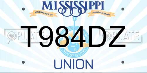 T984DZ Mississippi License Plate