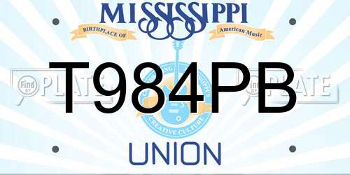 T984PB Mississippi License Plate