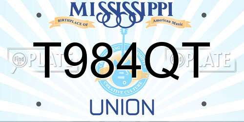 T984QT Mississippi License Plate