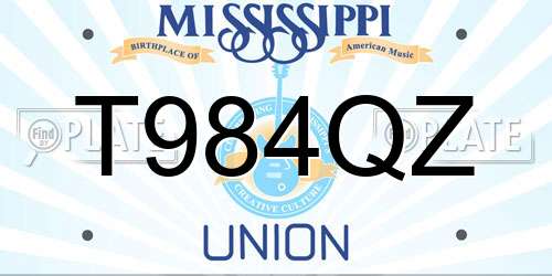 T984QZ Mississippi License Plate