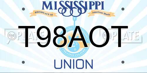 T98AOT Mississippi License Plate