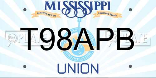 T98APB Mississippi License Plate