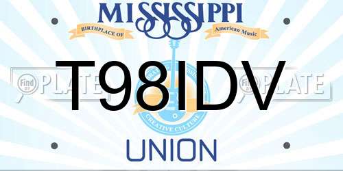 T98IDV Mississippi License Plate