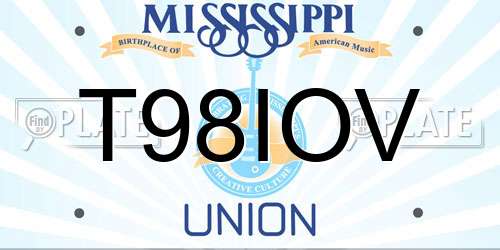 T98IOV Mississippi License Plate