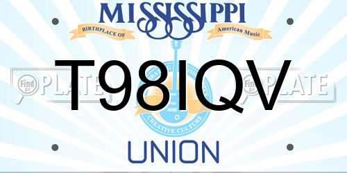 T98IQV Mississippi License Plate