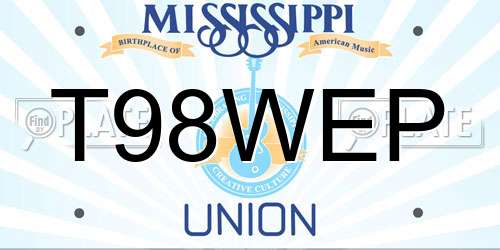 T98WEP Mississippi License Plate