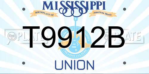 T9912B Mississippi License Plate
