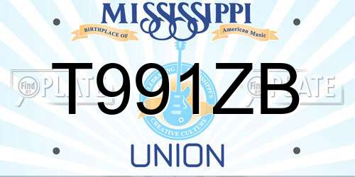 T991ZB Mississippi License Plate