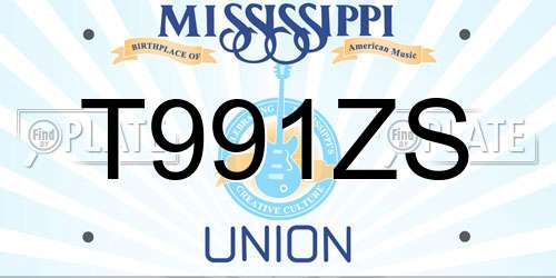 T991ZS Mississippi License Plate