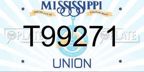 T99271 Mississippi License Plate