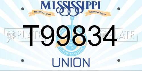 T99834 Mississippi License Plate