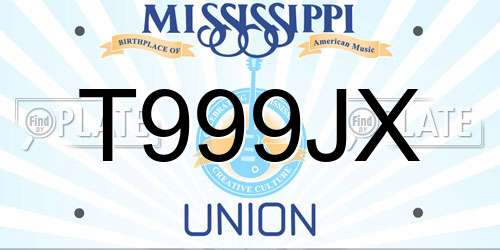 T999JX Mississippi License Plate