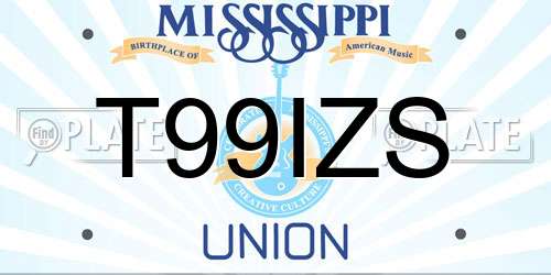 T99IZS Mississippi License Plate