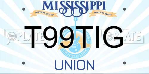 T99TIG Mississippi License Plate