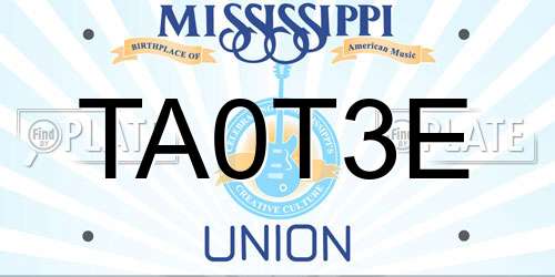 TA0T3E Mississippi License Plate