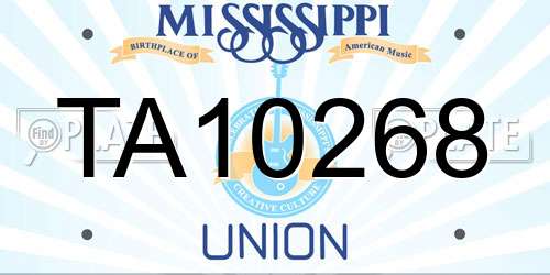 TA10268 Mississippi License Plate