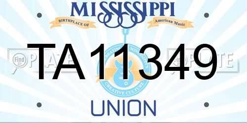 TA11349 Mississippi License Plate