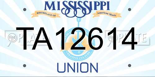 TA12614 Mississippi License Plate