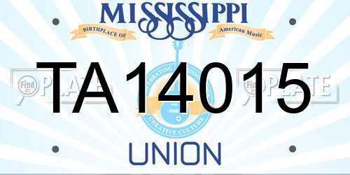 TA14015 Mississippi License Plate