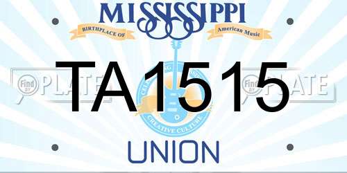 TA1515 Mississippi License Plate