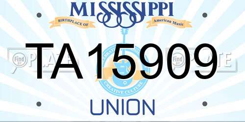 TA15909 Mississippi License Plate