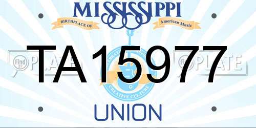 TA15977 Mississippi License Plate