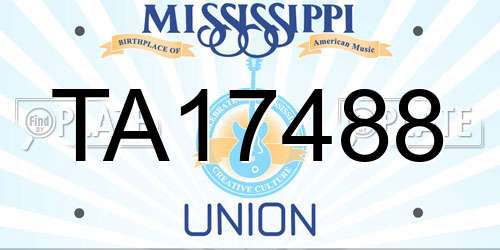 TA17488 Mississippi License Plate