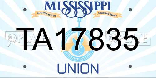 TA17835 Mississippi License Plate