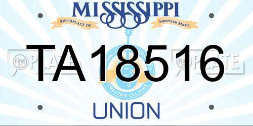 TA18516 Mississippi License Plate