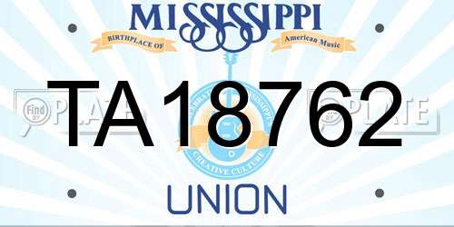 TA18762 Mississippi License Plate
