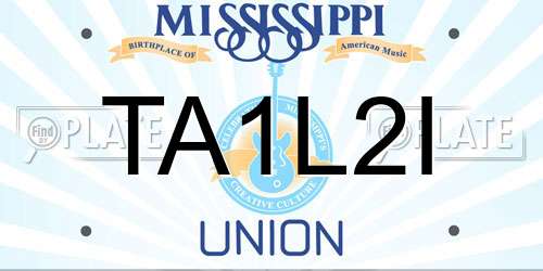 TA1L2I Mississippi License Plate