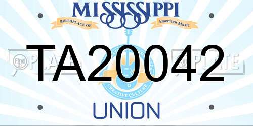 TA20042 Mississippi License Plate