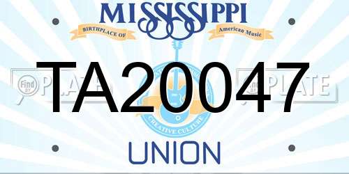 TA20047 Mississippi License Plate