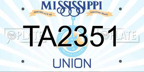 TA2351 Mississippi License Plate