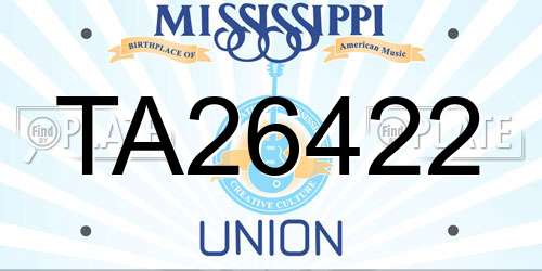 TA26422 Mississippi License Plate
