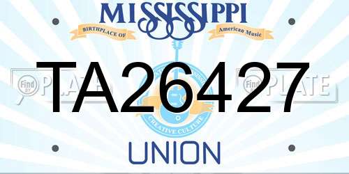 TA26427 Mississippi License Plate