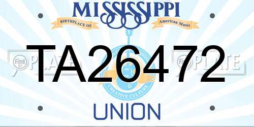 TA26472 Mississippi License Plate