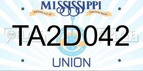 TA2D042 Mississippi License Plate