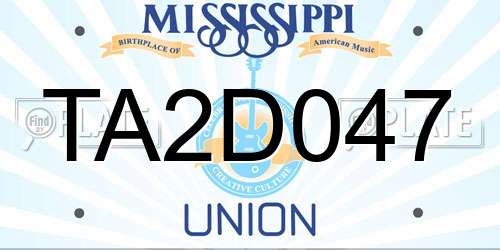 TA2D047 Mississippi License Plate