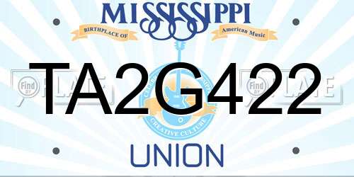 TA2G422 Mississippi License Plate