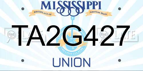 TA2G427 Mississippi License Plate