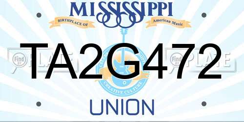 TA2G472 Mississippi License Plate