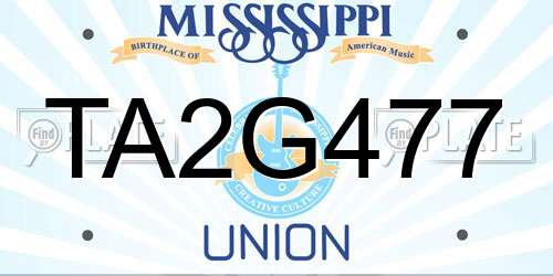 TA2G477 Mississippi License Plate